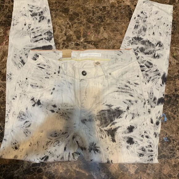 DKNY JEANS Charcoal- Ecru Tie-Dye Jeggings - Size 16W - Picture 8 of 8